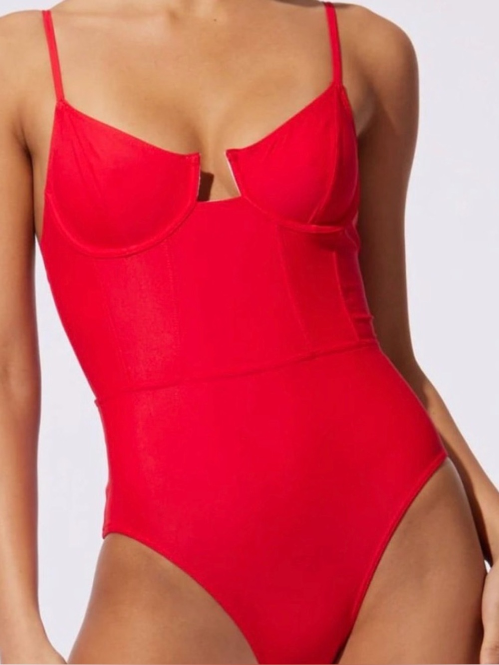 SOLID & STRIPED Veronica Red Underwire One-Piece Swimsuit